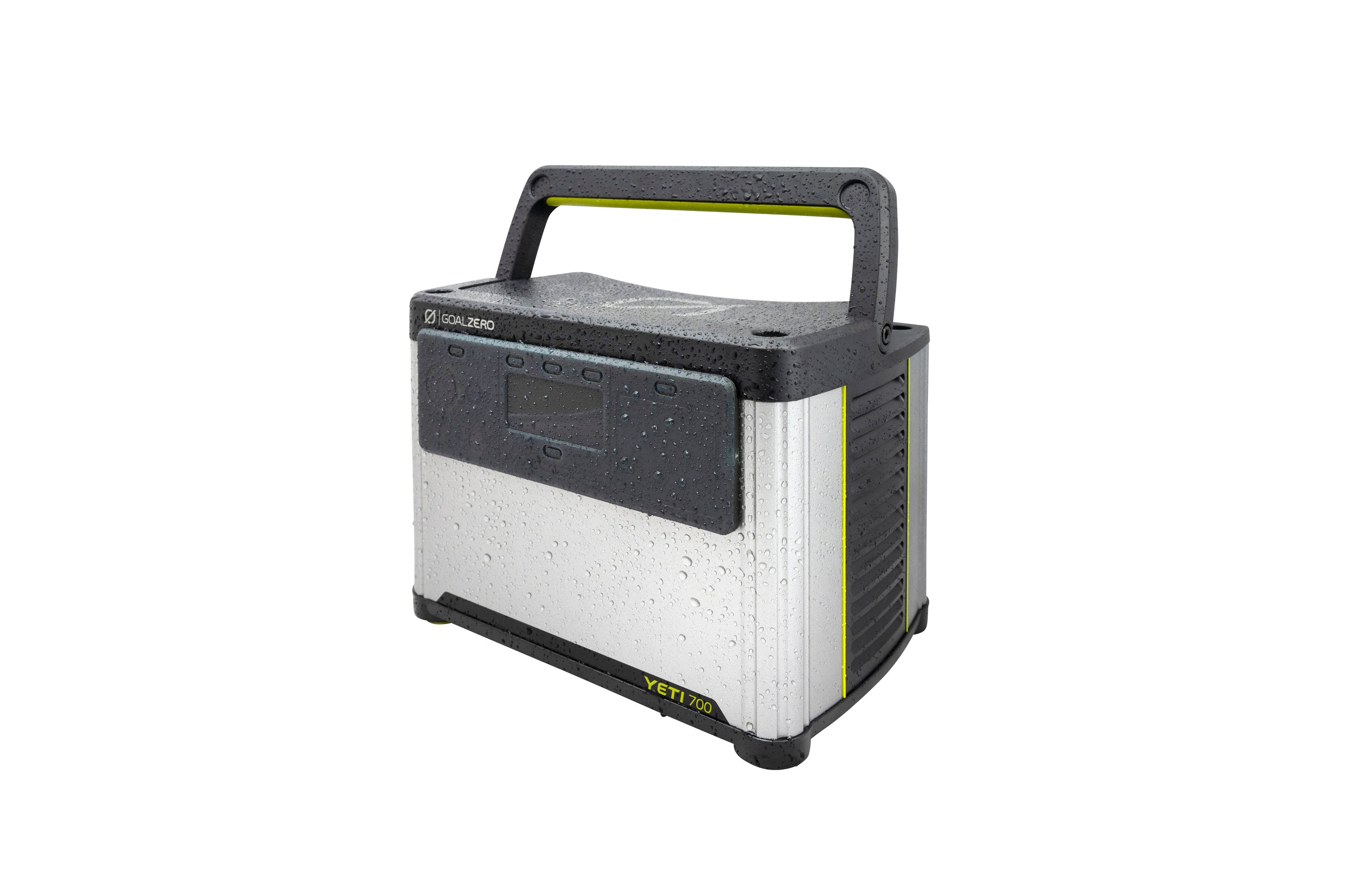 Yeti 700 power station with high-output AC inverter and fast wall or solar charging capability