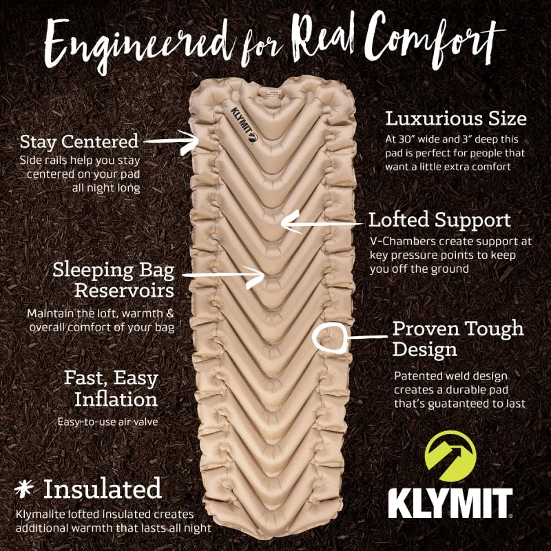 Rugged 30D polyester fabric sleeping pad that is soft and quiet for a peaceful sleep.