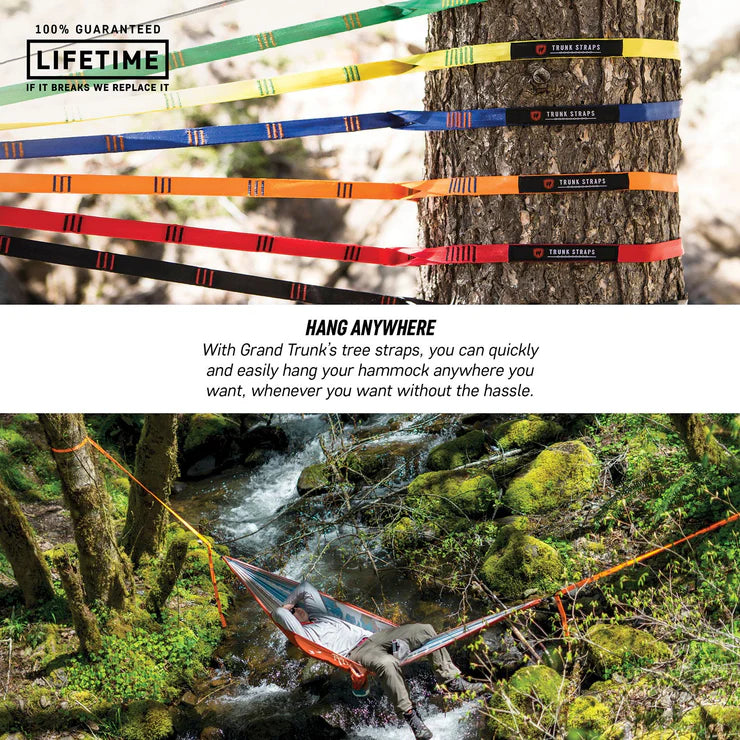 Heavy-duty hammock hanging kit with two 10 ft straps and convenient stuff sack included