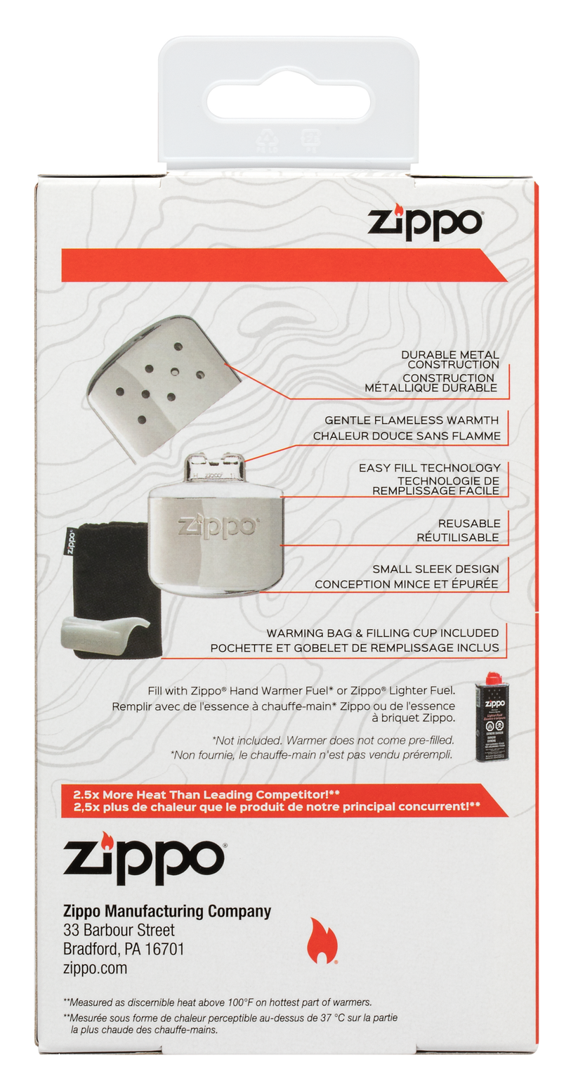 Close-up of the portable Zippo hand warmer, designed for cold-weather comfort.