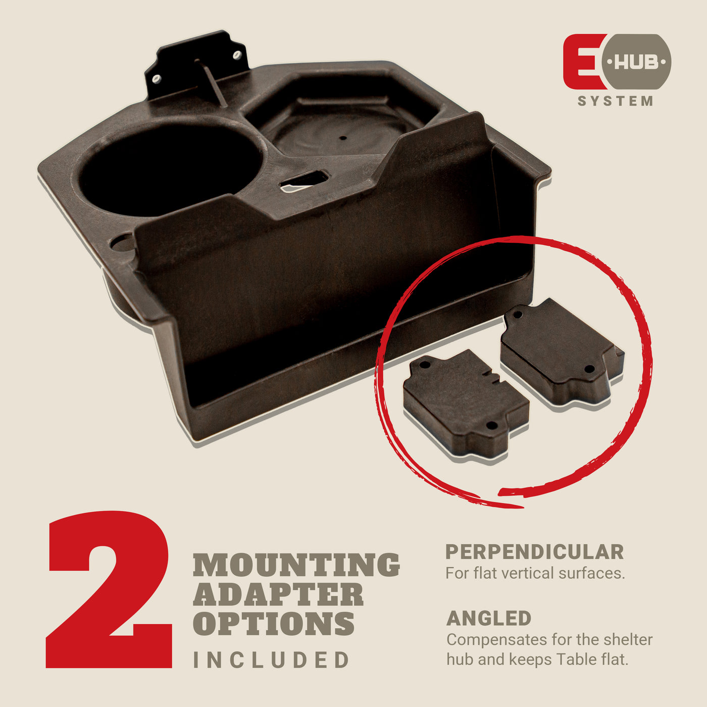 Ice fishing shelter table with phone and tablet tray