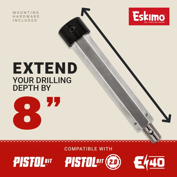 Eskimo ice auger shaft extension with secure locking collar