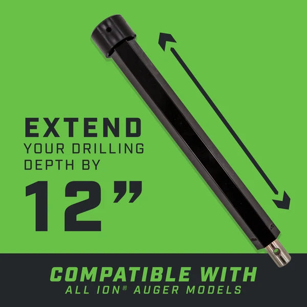 ION collared hex extension for drilling through thick ice