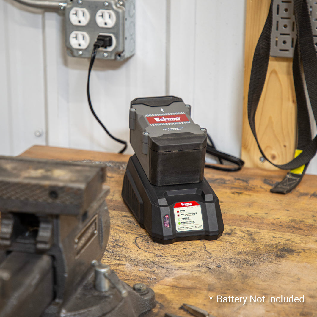 Fast 2 Hour Recharging Charger for Eskimo 4Ah Lithium Ice Auger Batteries