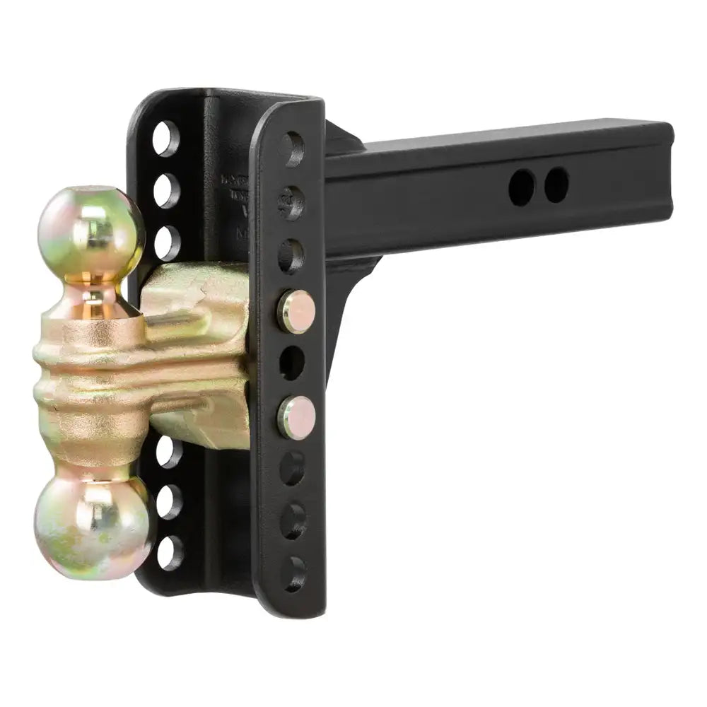 Versatile hitch ball mount with adjustable shank and dual-ball design for various towing needs.