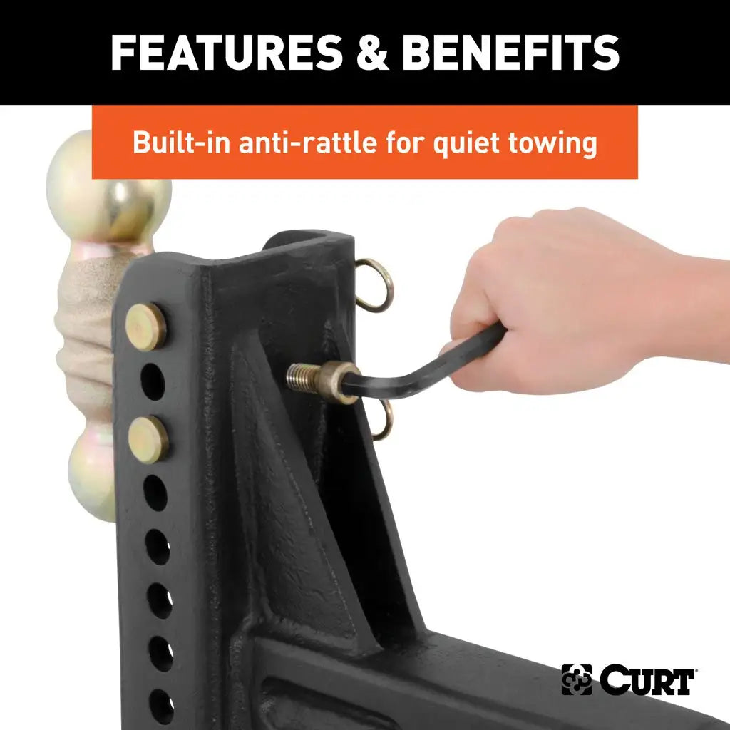 Adjustable Channel Mount with Dual Ball (2-1/2" Shank, 20,000 lbs., 6" Drop) #45902