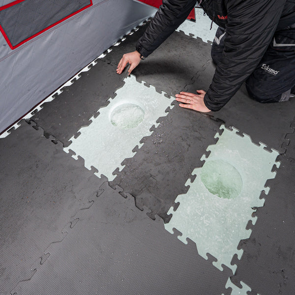 Eskimo ice fishing shelter floor with customizable tile layout