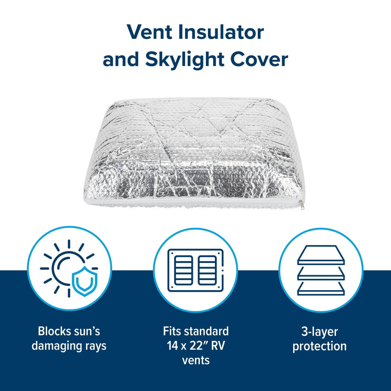 Camco RV Skylight Insulator, 14-Inches x 22-Inches, Domed 45197