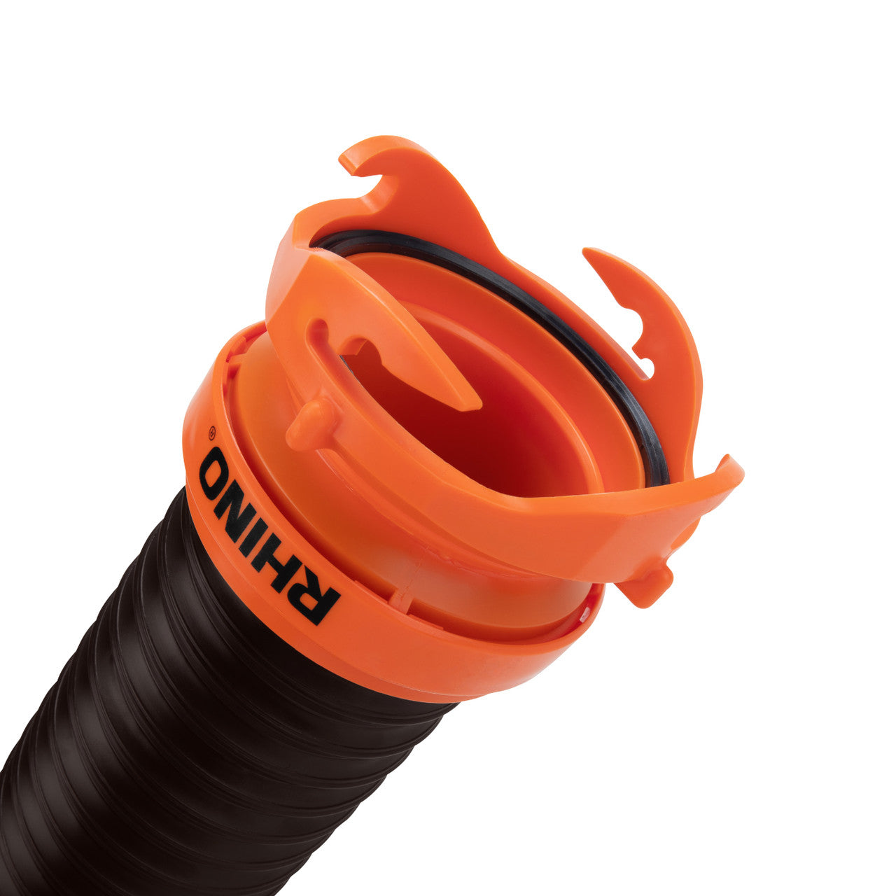 10-foot hose compresses to 39 inches for easy storage in 4-inch square bumpers.