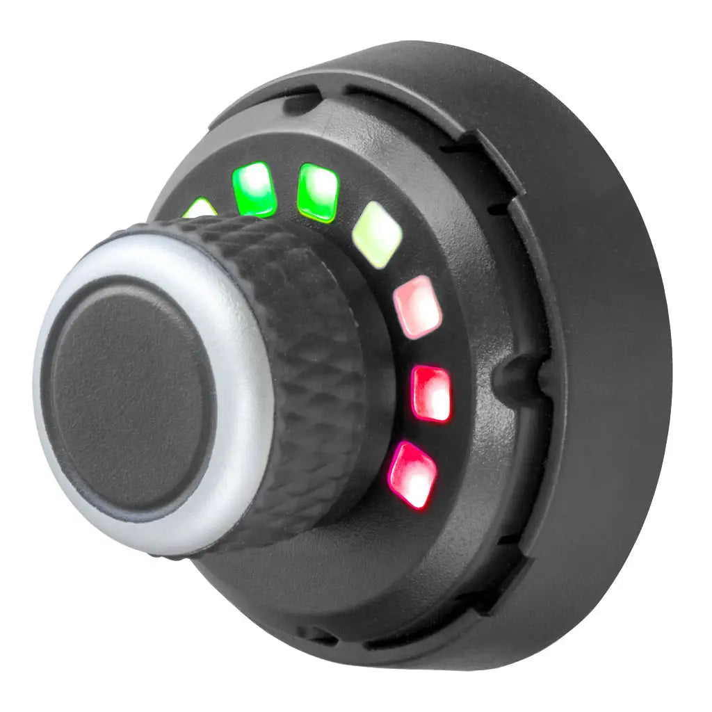 CURT Spectrum trailer brake controller with rotary knob interface and tri-color LED display