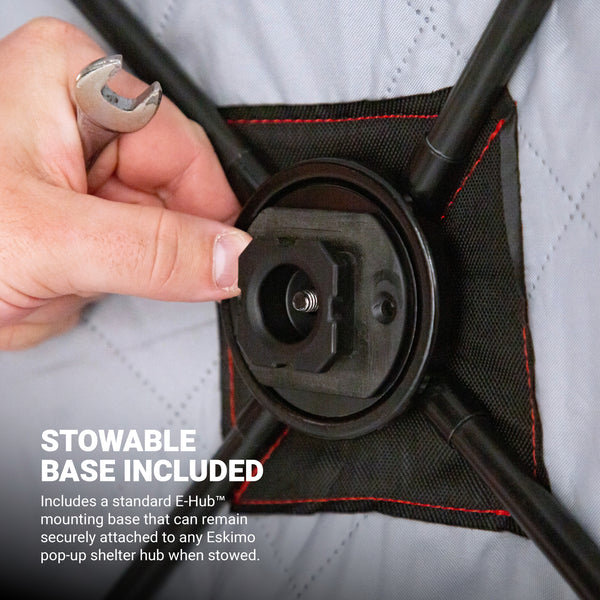 Eskimo E-Hub Waste Bag Holder accessory for convenient garbage collection on the ice