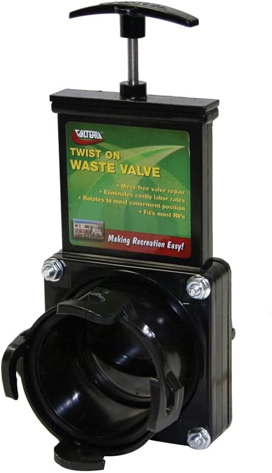 Twist-On Waste Valve, Mess-Free Waste Valve for RV's, Campers, Trailers