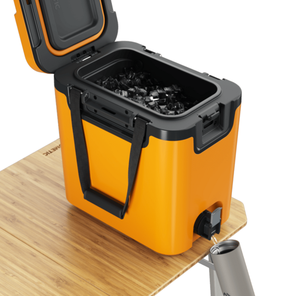 Durable cooler with die-cast metal latch catchers and bottle opener