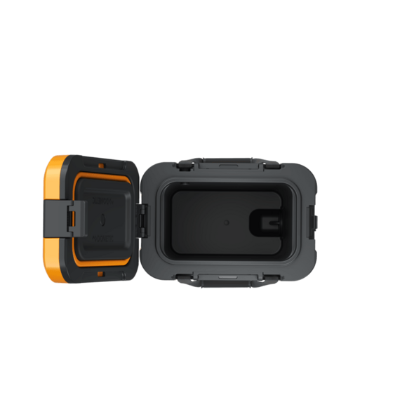 Stackable cooler with non-skid lid and secure nesting design