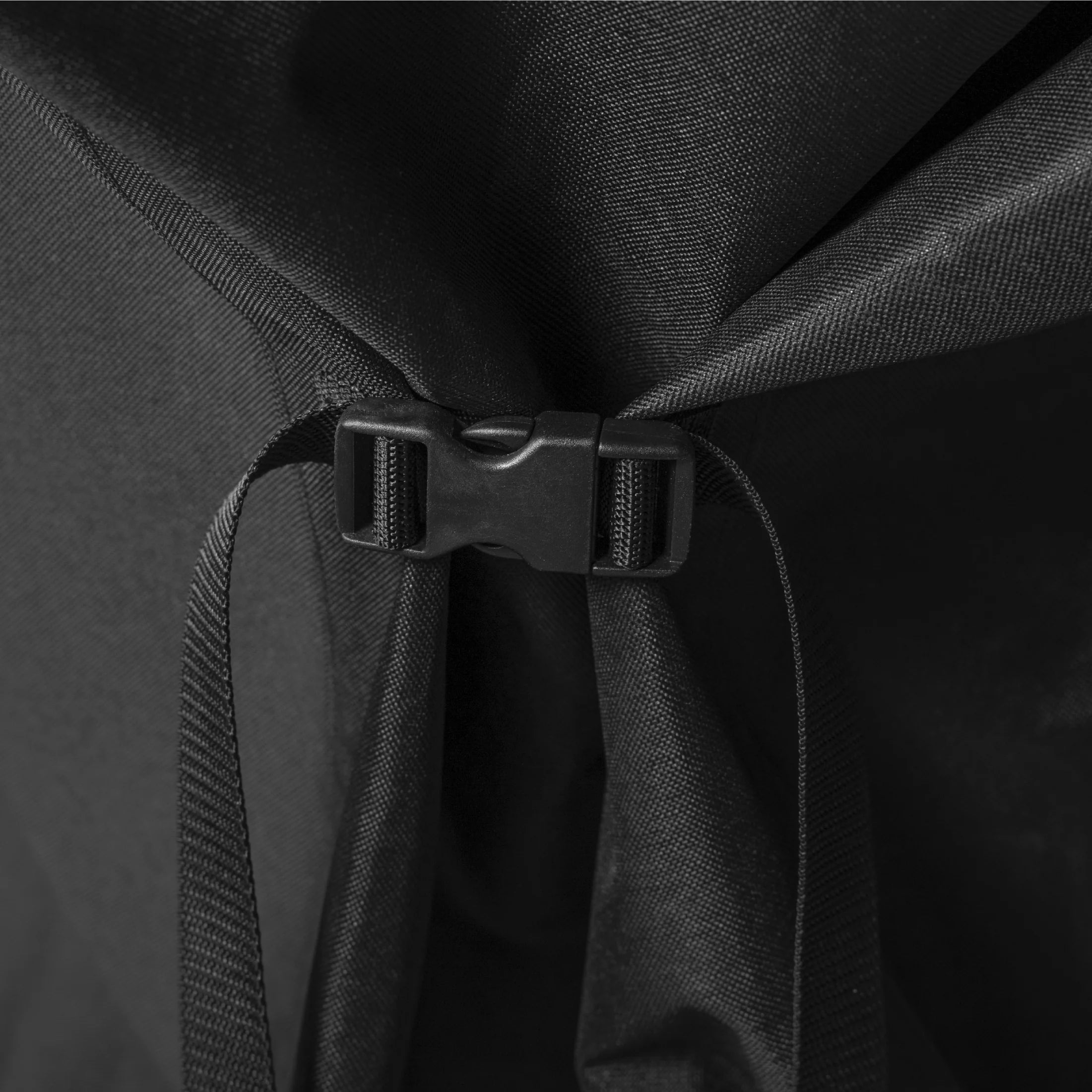 Griddle safely stored under fitted Blackstone cover during off-season