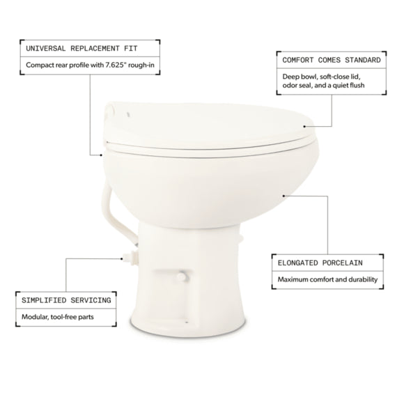 Foot pedal flush control on the Dometic 420 Platinum RV toilet