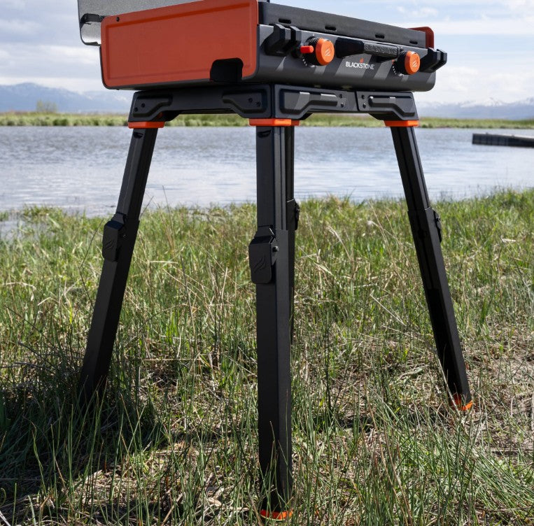 Portable Blackstone griddle support legs for camping and outdoor cooking