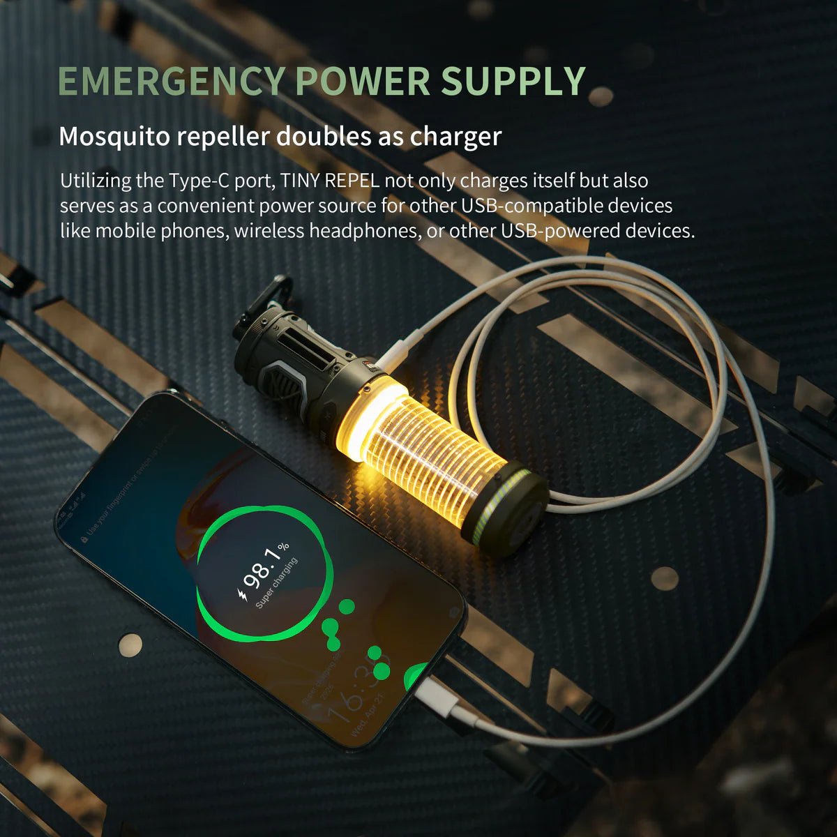 TINY REPELLER - 3 IN 1 Outdoor Insect Repellent with Power Bank Function