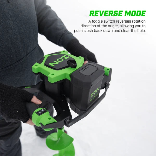 ION Alpha Pro electric ice auger with integrated LED drilling lights