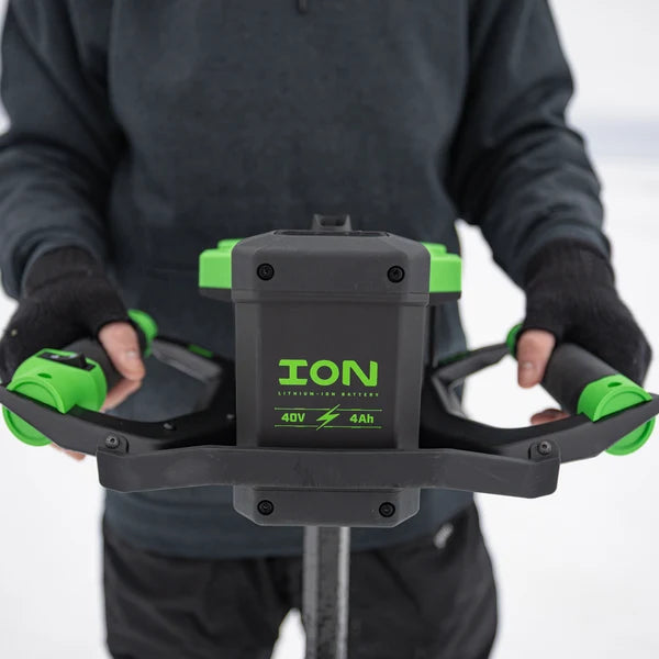 ION Alpha Pro 8-inch electric ice auger with reverse slush-clearing function
