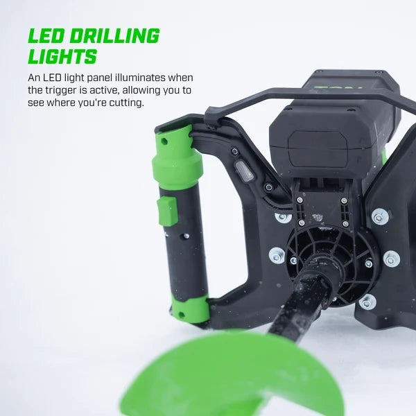 ION Alpha Pro electric ice auger with LED drilling lights