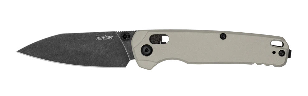 Closed Kershaw Bel Air pocketknife showing reversible deep-carry black Cerakote clip and slim aluminum handle design