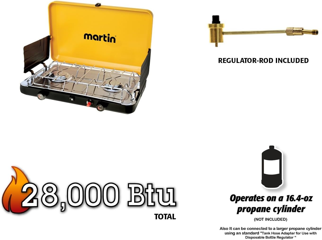 Portable outdoor propane stove with wind baffles for efficient cooking