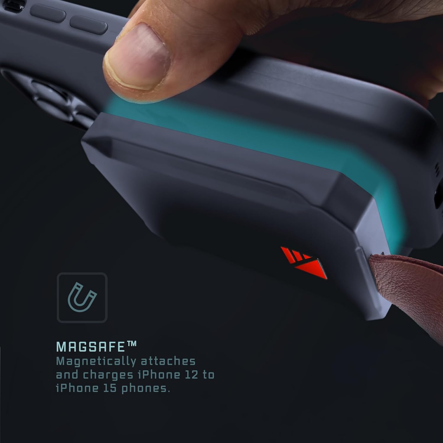 Poseidon Nano held next to a wallet to emphasize its compact size, comparable to a standard wallet