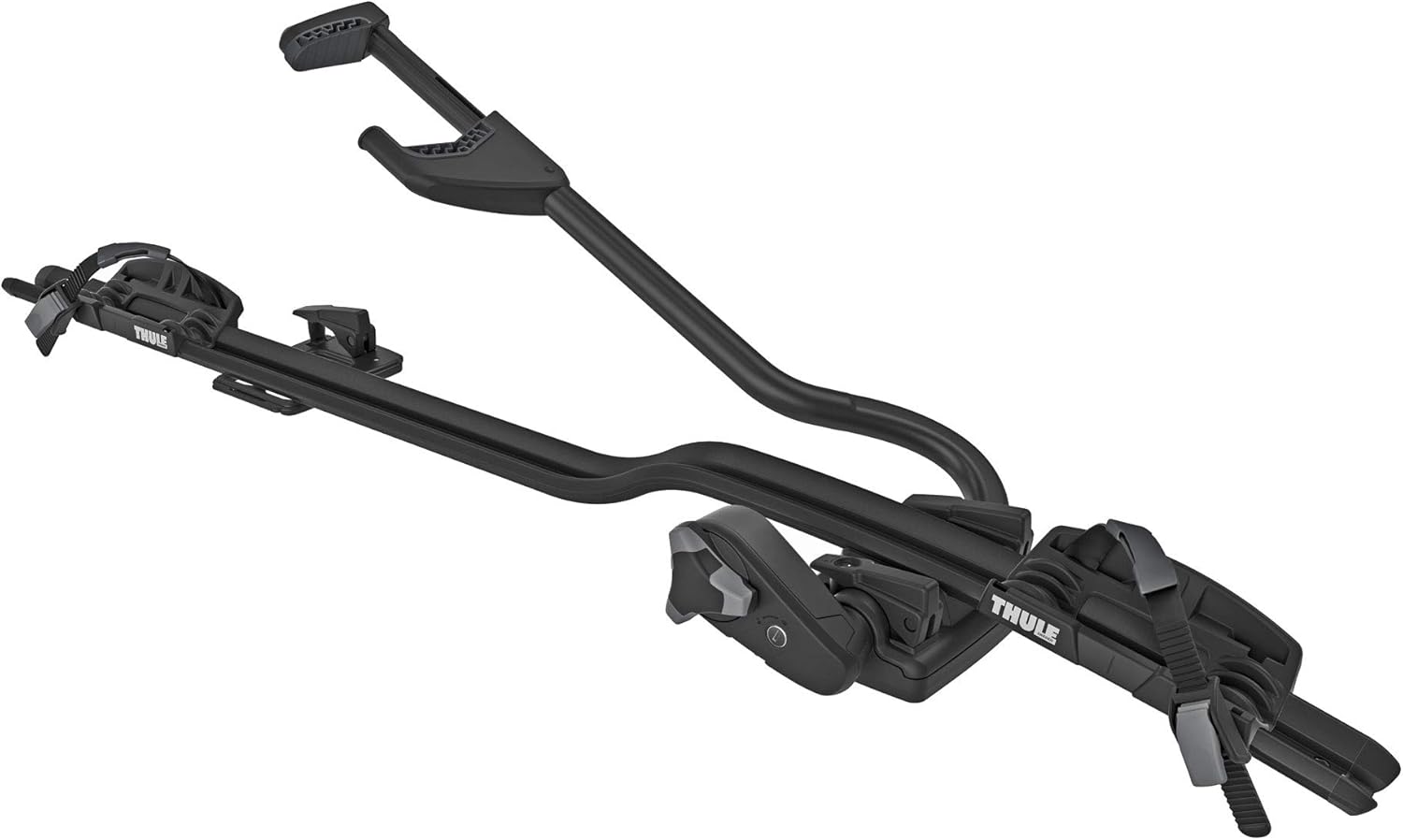 Top-down view of Thule 598004 upright bike rack