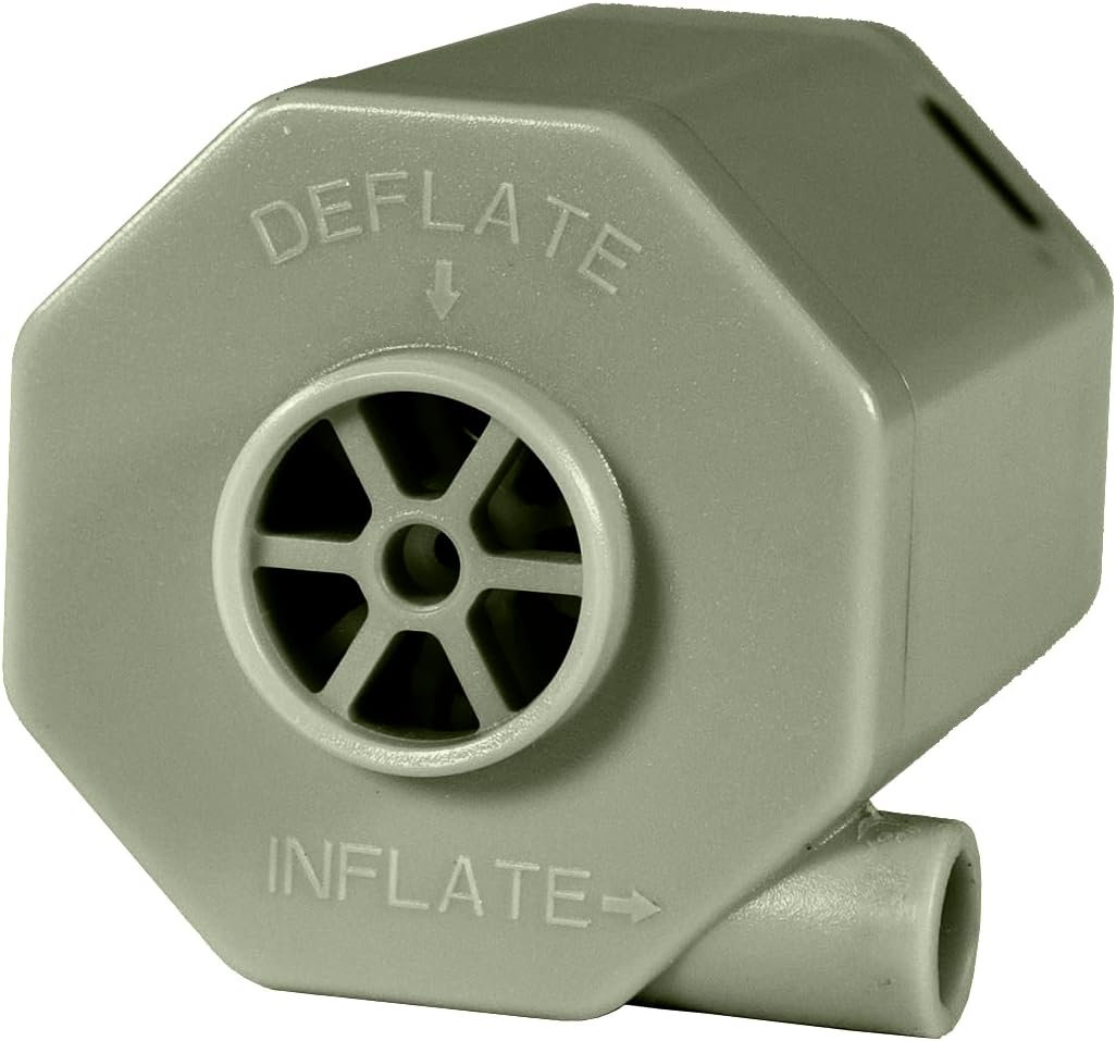 USB rechargeable with two connectors, compatible with all Klymit valve types.