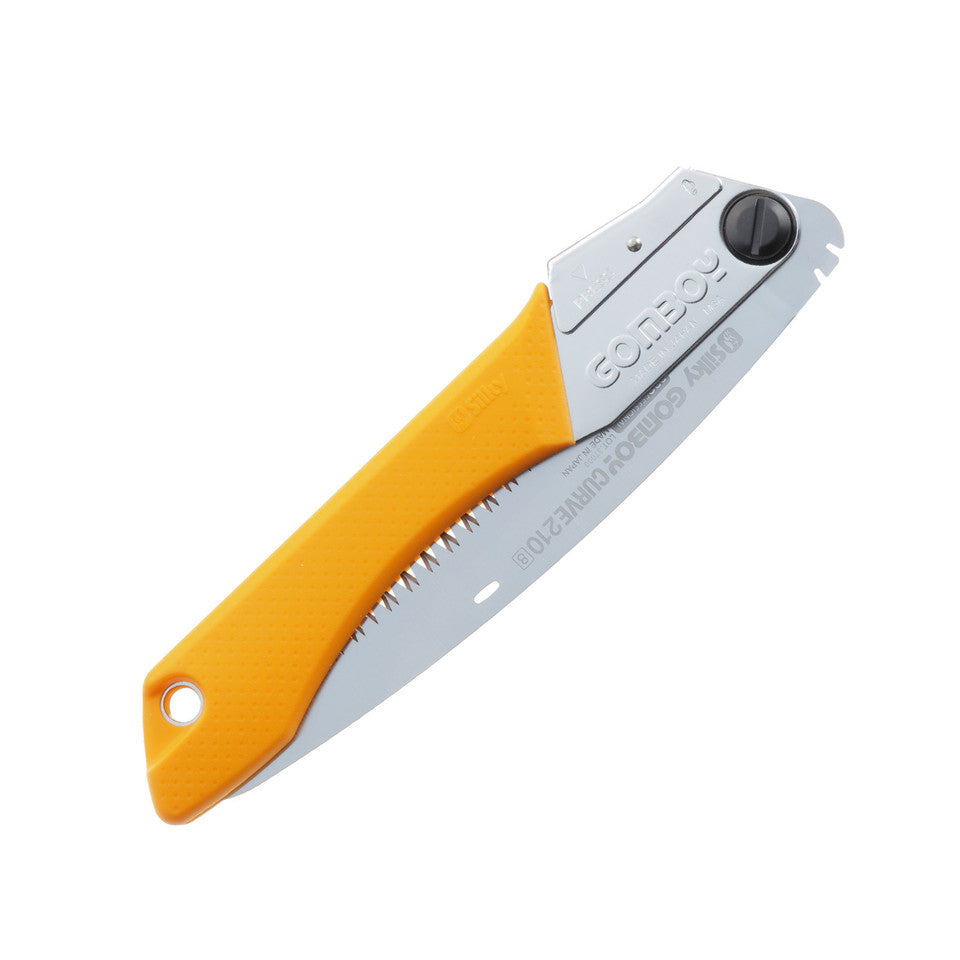 Silky Gomboy Curve saw folded for safe storage with chrome-plated blade