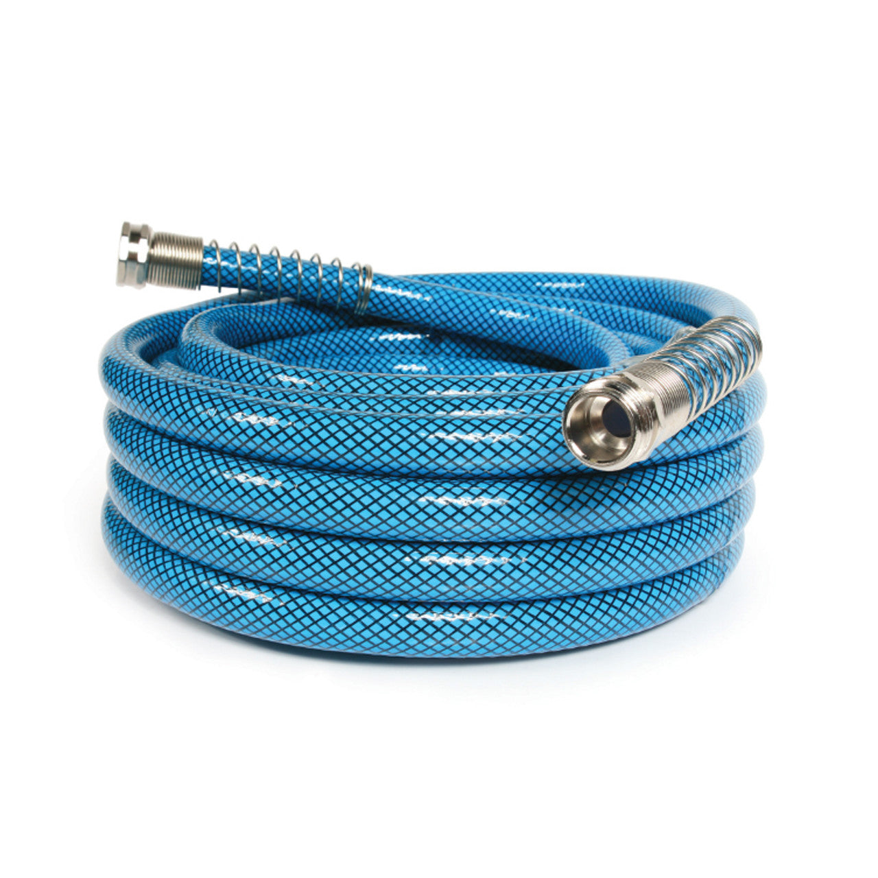Heavy-duty, kink-resistant RV and boat water hose, lead-free and BPA-free.