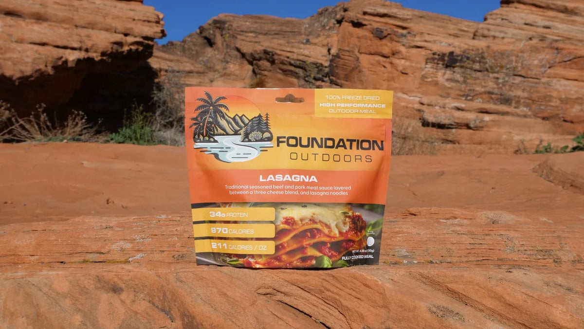 FOUNDATION Outdoors backpacking lasagna freeze-dried meal