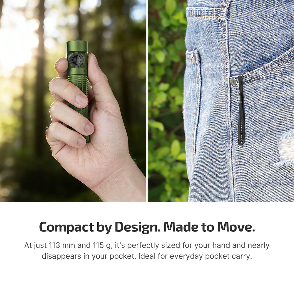 Olight Baton 4 Pro flashlight tail switch close-up