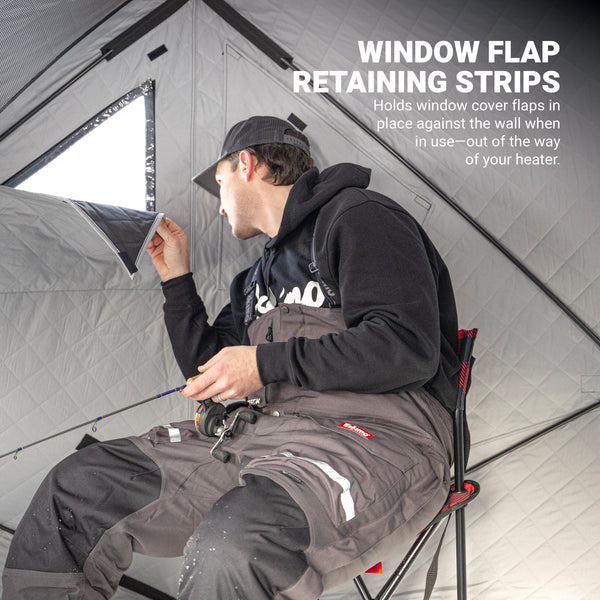 Eskimo FatFish 450i self-tapping ice anchors for secure setup on frozen lakes