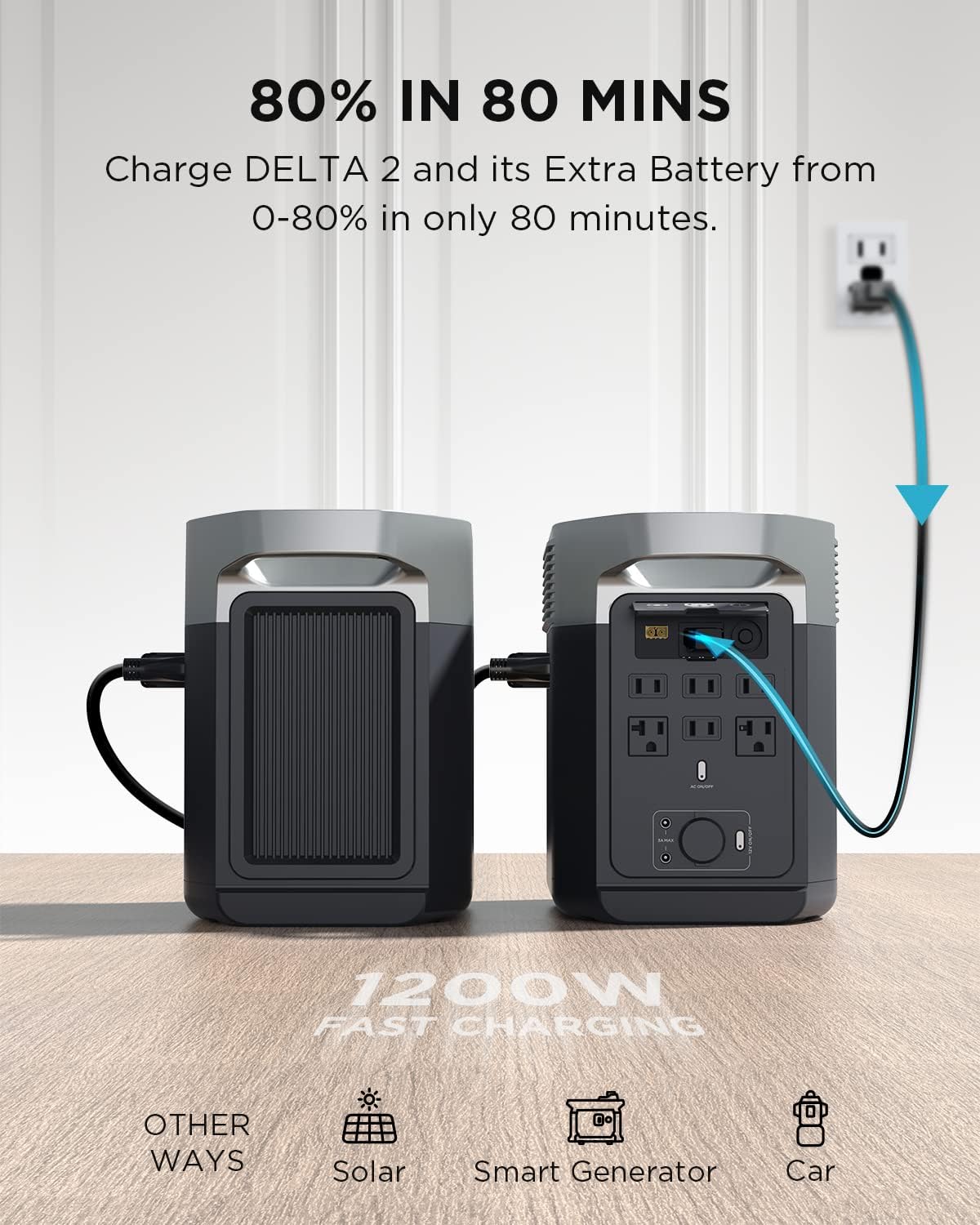 EcoFlow DELTA 2 expansion battery for off-grid power