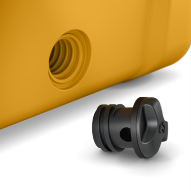 Accessory dock on Dometic Patrol 35 Glow ice chest for cup holder, bottle opener, or fishing rod holder