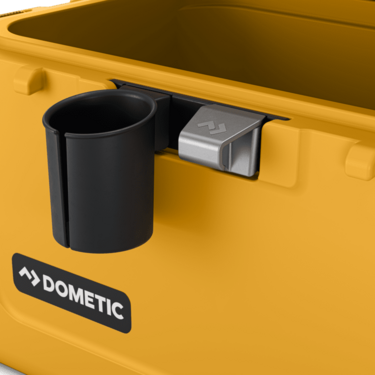 Dometic Patrol Glow orange ice chest keeping drinks and food cold during outdoor camping trip