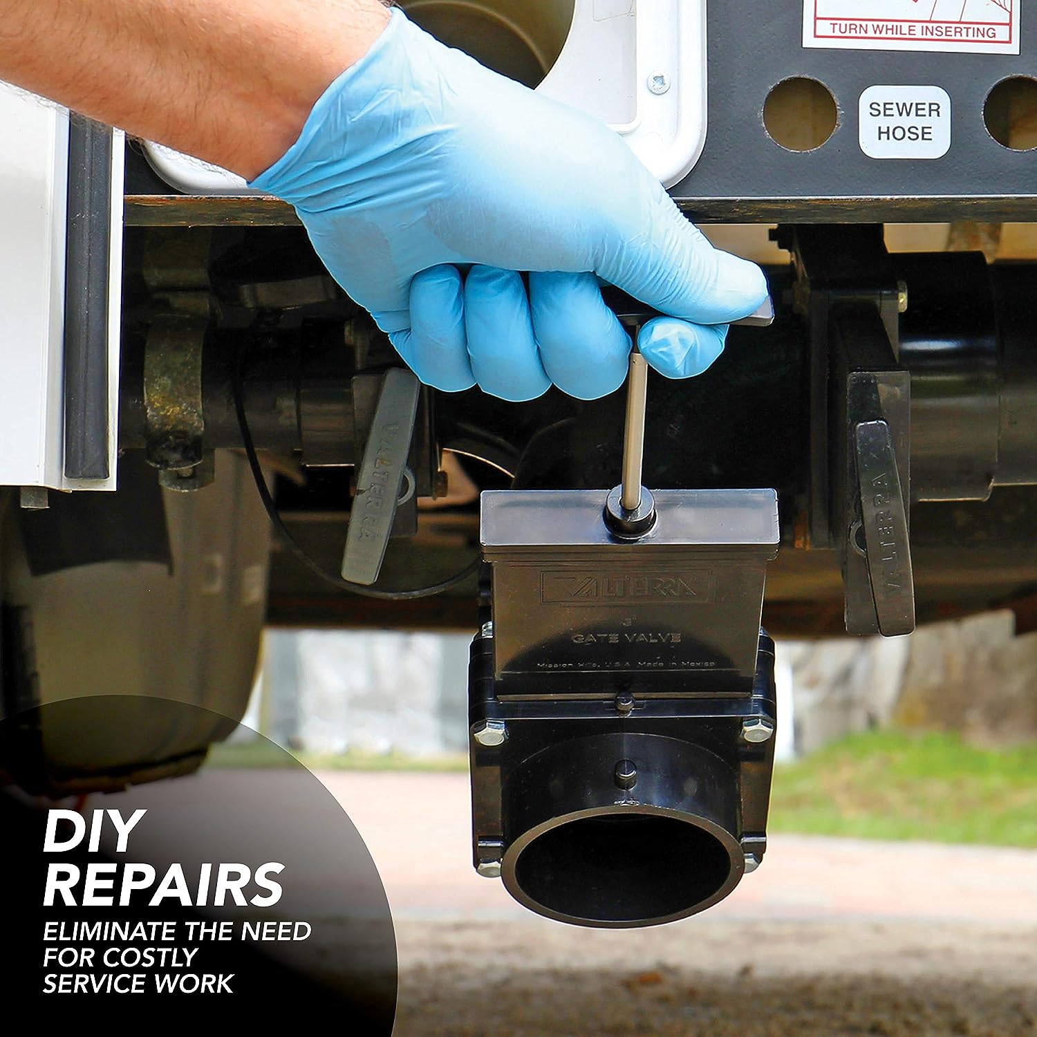 Twist-On Waste Valve, Mess-Free Waste Valve for RV's, Campers, Trailers