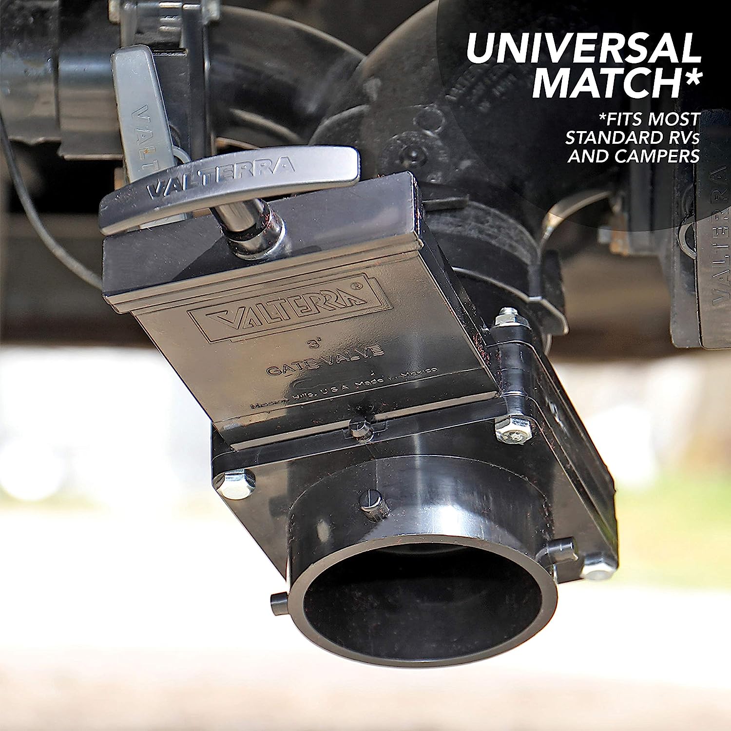 Twist-On Waste Valve, Mess-Free Waste Valve for RV's, Campers, Trailers