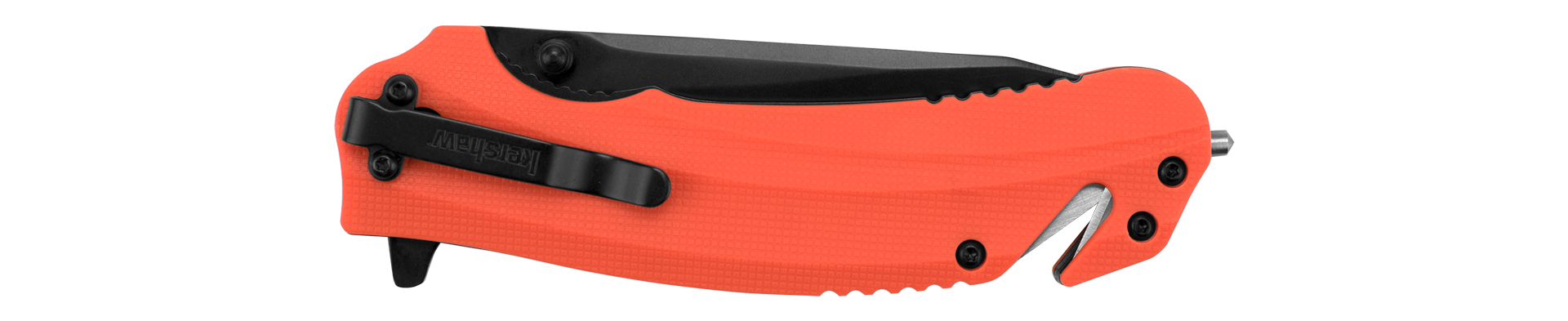 User deploying Kershaw Barricade with assisted opening and thumb stud for fast one-handed rescue access