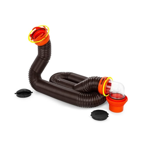 Heavy-duty 23 mil polyolefin RV sewer hose reinforced with steel wire