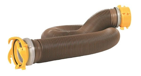 Brown 15 mil HTS vinyl RV sewer hose extension, 10 ft extended length