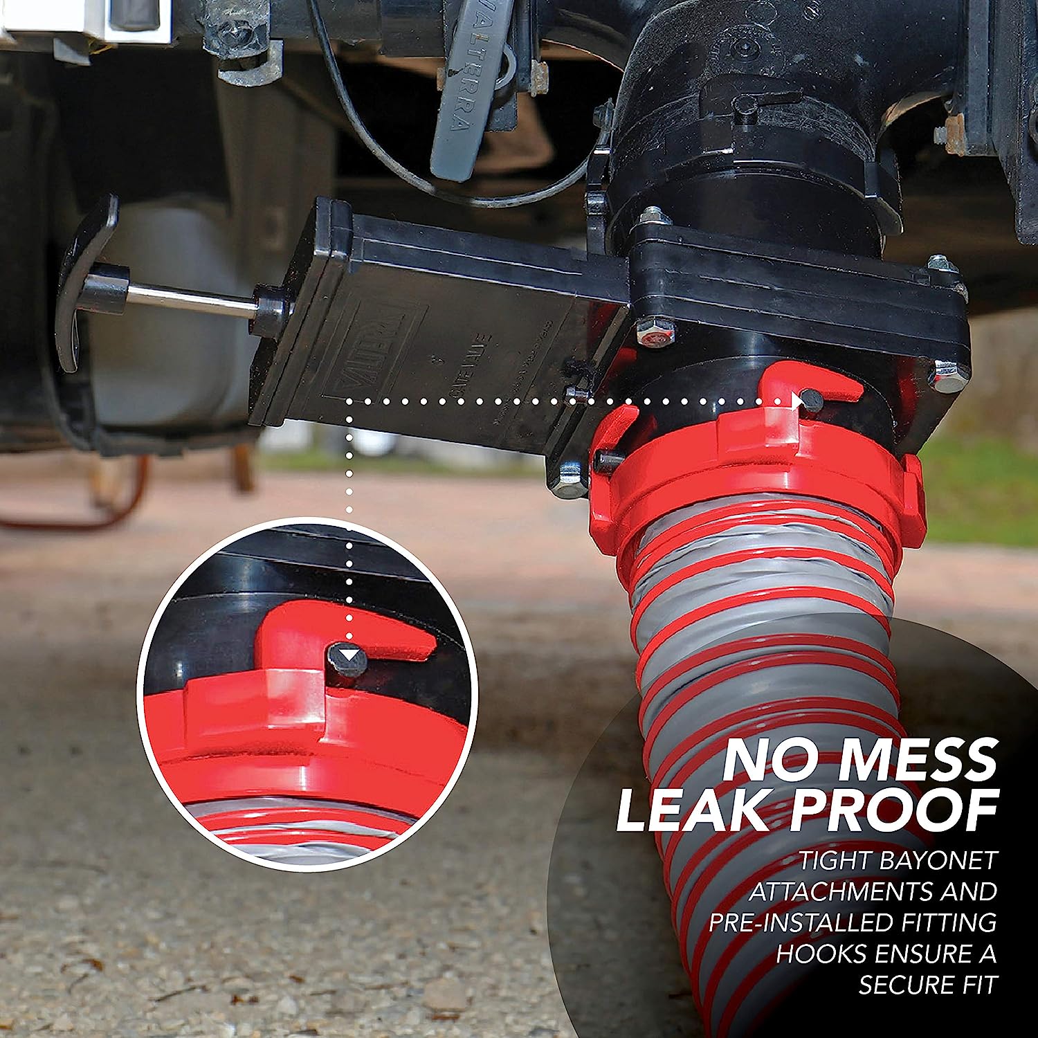 Twist-On Waste Valve, Mess-Free Waste Valve for RV's, Campers, Trailers