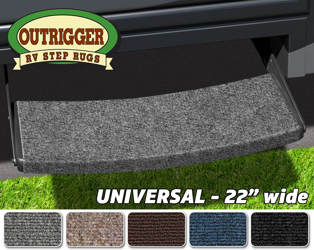 22 inch RV entry step rug Castle Gray olefin wrap around step cover