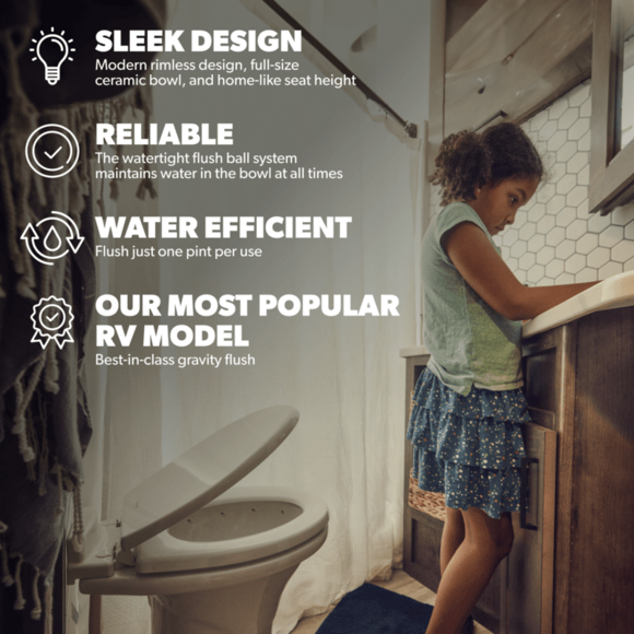 Rv compatible toilet