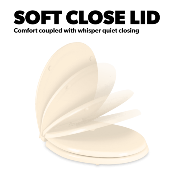 Soft close lid RV toilet