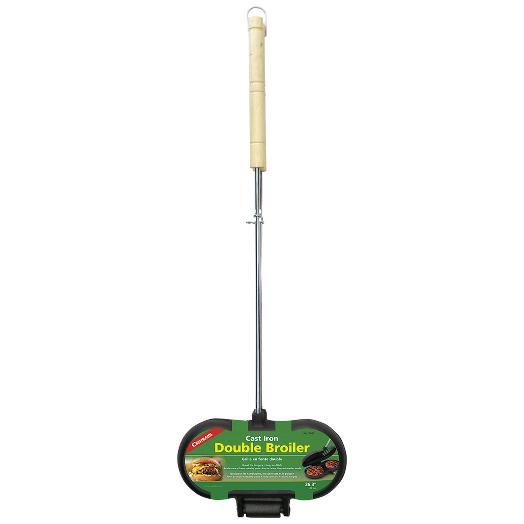 Cat mate double broiler with extendable handle on a white background