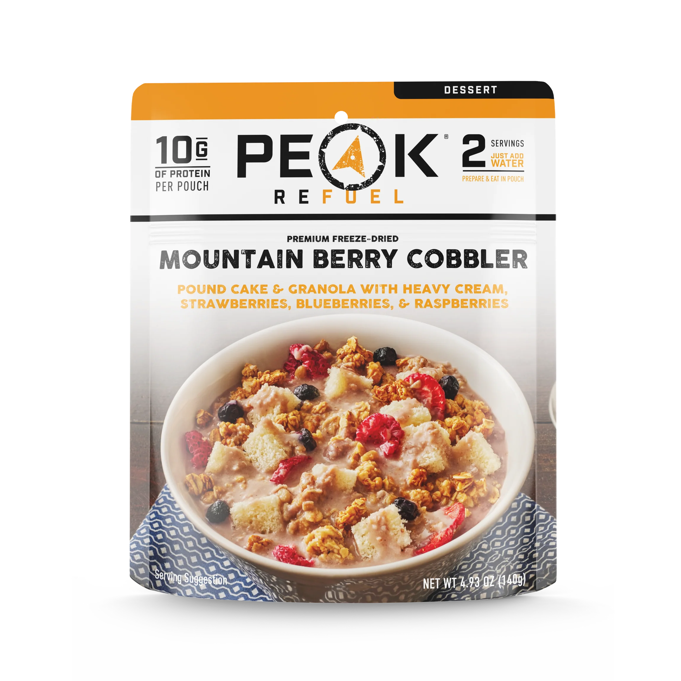 Peak Refuel Mountain Berry Cobbler freeze dried camping dessert