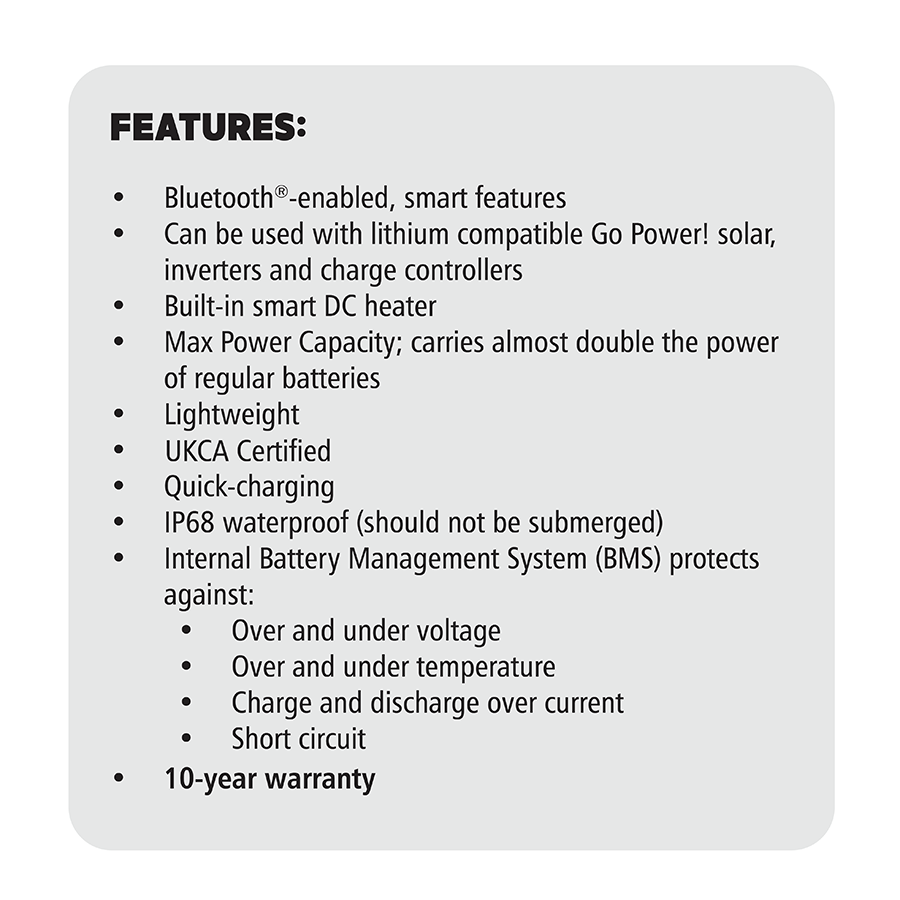 Lightweight Sun Cycle 12V 100Ah lithium battery with IP67 waterproof rating and advanced BMS protection